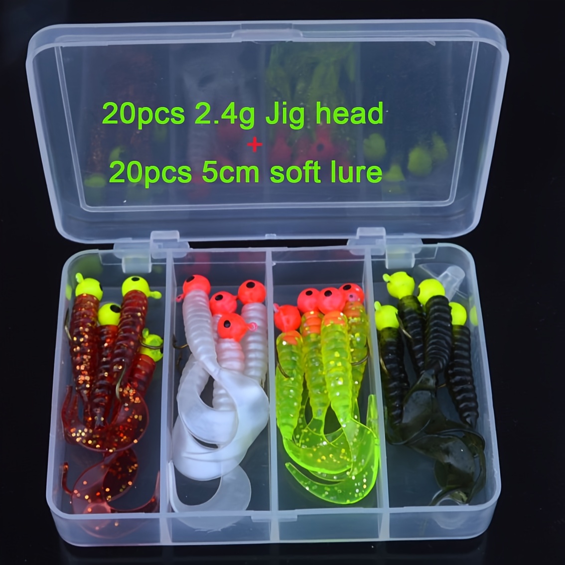 Jig Head Lure - Ensemble de 40 leurres de pêche